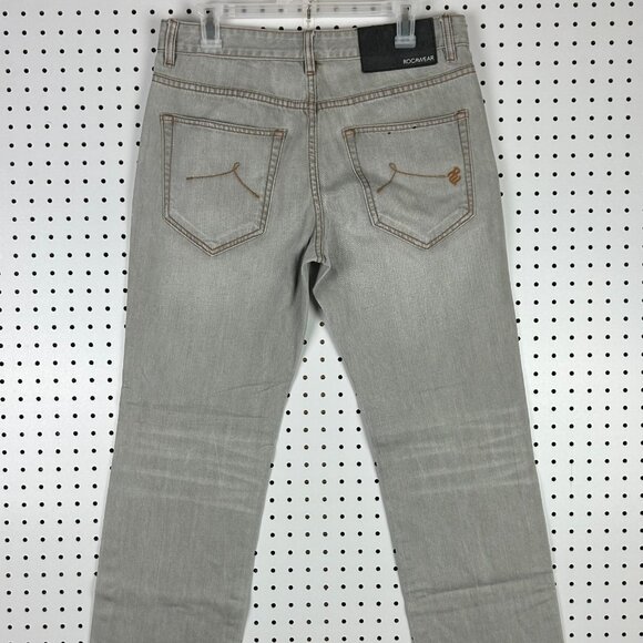 Rocawear‎ Gray Y2K Baggy Jeans 32x32 Stitched Skater Streetwear Honeycomb 90s - Picture 3 of 7